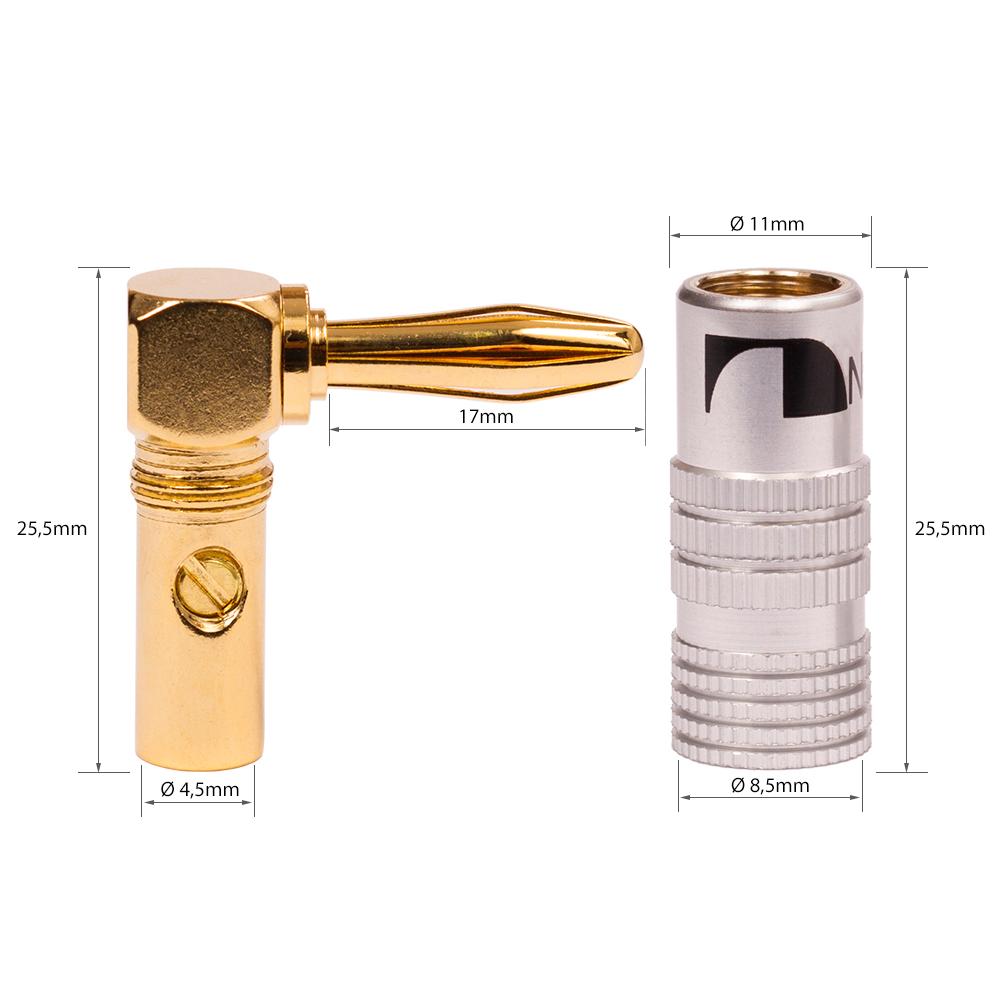 Benaton 8 Stück Vergoldete Bananenstecker | Lautsprecherstecker Für 0,75-4,4mm Kabel | High End Audio Stecker